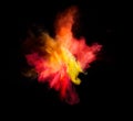 Freeze motion of colored dust explosion Royalty Free Stock Photo