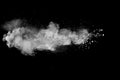 Freeze motion explosion of white dust Royalty Free Stock Photo