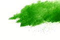 Freeze motion of Green powder exploding on white background. Royalty Free Stock Photo
