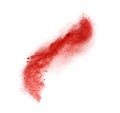 Freeze motion of red dust explosion isolated on white background Royalty Free Stock Photo