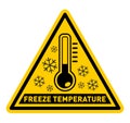 Freeze temperature warning sign