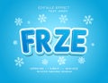 Freeze Text Effect Winter Typography Blue. Royalty Free Stock Photo
