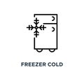 Freezer cold icon. Linear simple element illustration. Refrigera Royalty Free Stock Photo