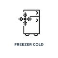 Freezer cold icon. Linear simple element illustration. Refrigera