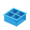 freezer ice cube tray color icon vector illustration