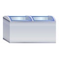 Freezer icebox icon, cartoon style