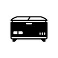 Black solid icon for Freezer, chest freezer and cooling Royalty Free Stock Photo