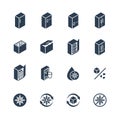 Freezer and Refrigerator Icons in Glyph Style