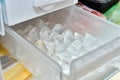 Freezer tray for freezing ice cubes in the freezer. Ice maker for refrigerators, household Royalty Free Stock Photo