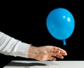 Freezing of a balloon that deflates Royalty Free Stock Photo