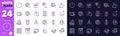 Freezing click, Fireworks and Globe line icons for website, printing. For design. Vector