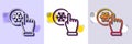 Freezing click line icon. AC cold temperature sign. Halftone dotted pattern. Vector