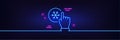 Freezing click line icon. AC cold temperature sign. Neon light glow effect. Vector