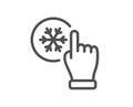 Freezing click line icon. AC cold temperature sign. Vector