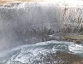 Freezing Dettifoss Waterfall in the Early Winter, North Iceland Royalty Free Stock Photo