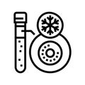 freezing embryo line icon vector illustration