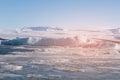 Freezing Ice lake in winter season, Iceland Royalty Free Stock Photo