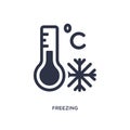 freezing icon on white background. Simple element illustration from weather concept