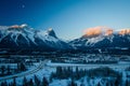 Freezing morning on Hoodoos lookout in Canmore, Kananaskis country, Canada Royalty Free Stock Photo