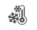 Freezing thermometer icon. AC cold temperature sign. Vector Royalty Free Stock Photo