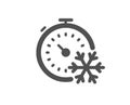 Freezing timer icon. AC cold temperature sign. Vector