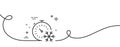 Freezing timer line icon. AC cold temperature sign. Continuous line with curl. Vector