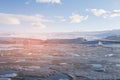 Freezing water lake Jokulsarlon glacier lagoon