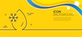 Freezing water line icon. Freeze cold temperature sign. Minimal line yellow banner. Vector