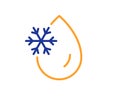 Freezing water line icon. Freeze cold temperature sign. Vector