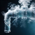 Freezing waterpipes, water pipes, cold frozen and covered with ice Royalty Free Stock Photo