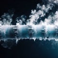 Freezing waterpipes, water pipes, cold frozen and covered with ice Royalty Free Stock Photo