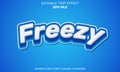 freezy text effect, font editable, typography, 3d text. vector template Royalty Free Stock Photo