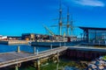 Fregatten Jylland historical boat at Ebeltoft, Denmark Royalty Free Stock Photo