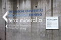 Freiberg, Germany - August 9, 2023: Entrance to Terra Mineralia, a collection of minerals in the museum of Freiberg Mining Academy