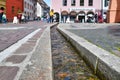 Freiburg, Germany - Stream called `BÃÂ¤chle`, small water-filled runnels leading through old historic city center