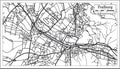 Freiburg Germany City Map in Retro Style. Outline Map