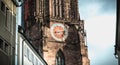 Architectural detail of the Cathedral of Our Lady of Freiburg Royalty Free Stock Photo