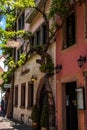 FREIBURG IM BREISGAU, GERMANY - May 17, 2017: old town street in Freiburg, a city in the south-western part of Germany in the Bade Royalty Free Stock Photo