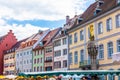 FREIBURG IM BRISGAU, GERMANY, 18 JULY 2020: Houses in the market square of Freiburg Royalty Free Stock Photo