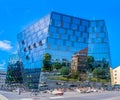 Freiburg - Modern building of the University Library with blue sky. Baden Wuerttemberg, Germany, Europe Royalty Free Stock Photo