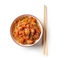 Freid noodles with sweet and sour pork in bowl Royalty Free Stock Photo