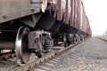 Freight cargo train and railroad Royalty Free Stock Photo