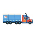 Freight Cargo Truck Icon in Flat Design Royalty Free Stock Photo