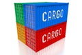 Freight cargo containers - 3D rendering Royalty Free Stock Photo
