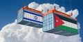 Freight container with Jordan and Israel flag.