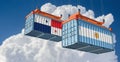 Freight containers with Argentina and Panama national flags.