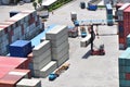 Freight containers customs gate Royalty Free Stock Photo