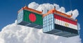 Freight containers with Egypt and Bangladesh flag.