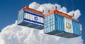 Freight containers with Guatemala and Israel flag.