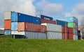 Freight containers in harbor